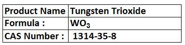 Tungsten Trioxide - Yellow WO3, 99.9% Purity, High Stability, Versatile Usage