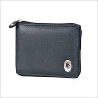 Leather Round Zip Gents Wallet - Genuine Leather, 9x11cm, Black | Lightweight, Tear & Wear Proof, Elegant Finish