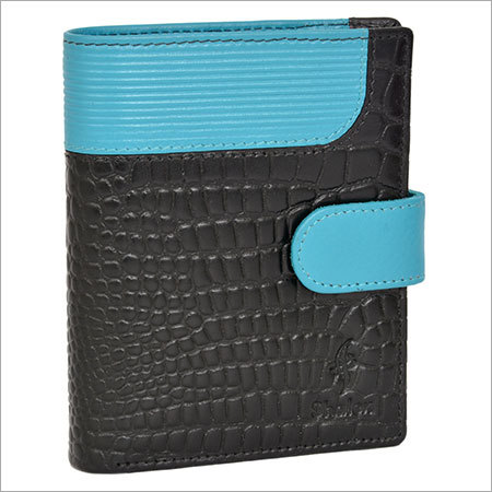 Leather Wallet With Croco Upper