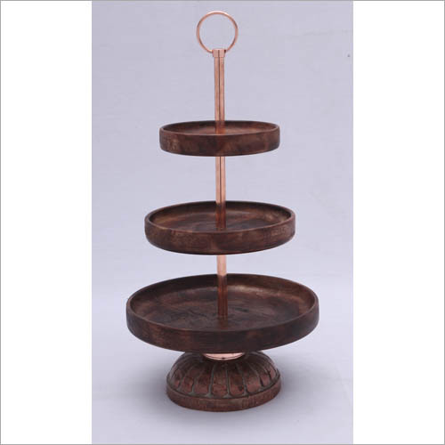 Wood & Metal Cake Stand