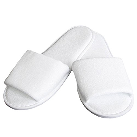 White Closed Toe Terry Slippers
