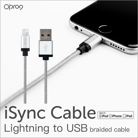 Nylon Braided Lightning Cable for iPhone (Sliver)