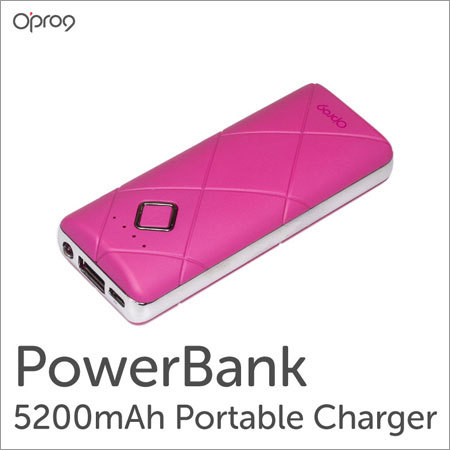 5200mAH Power Bank with Led Flashlight (Pink)