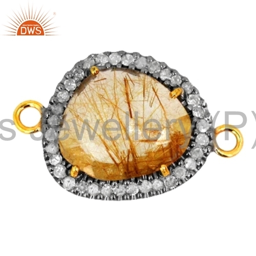 Rutile Pave Diamond Connector Jewelry