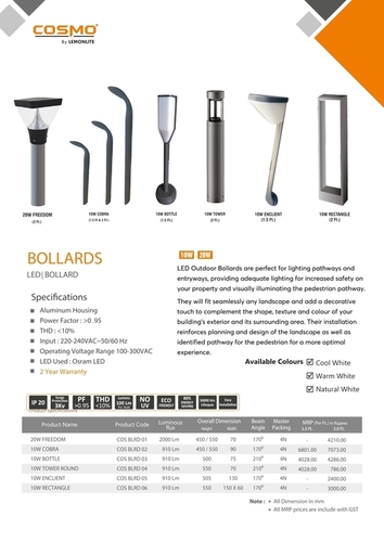 Bollard Pillar Square Light