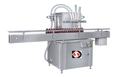 AUTOMATIC FOUR HEAD LIQUID FILLING MACHINE