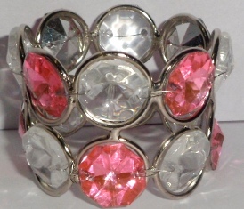White Pink Crystal Napkin Ring Design: Modern