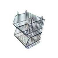 Stackable Basket - Mild Steel, 3 Layers, Silver Color | Durable, Washable, Water Resistant, 4 Wheels