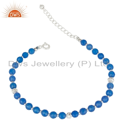 925 Silver Gemstone Beads Chain Bracelet