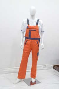 Bib Trousers - Cotton, Unisex | Bi-colour Design, Multiple Pockets, Cfc Zipper Fly, Elastic Braces, Velcro Closures, Poly Button Side Closure