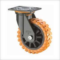 Heavy Duty Skidproof Caster Wheels - 100 To 200 Mm Size Range, Orange Painted Finish | Durable Ball Bearings, Excellent Load Capacity 235 To 370 Kg, Anti-skid Surface For Heavy Equipment