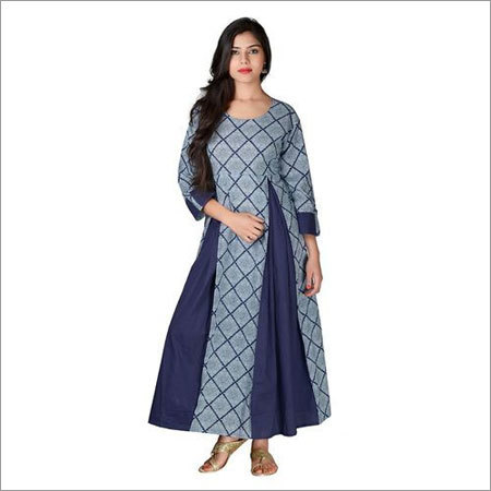 Ladies Double Layered Kurtis Decoration Material: Paint
