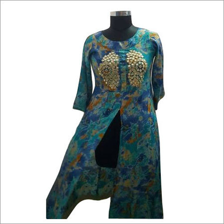 Ladies Casual Kurtis Decoration Material: Stones