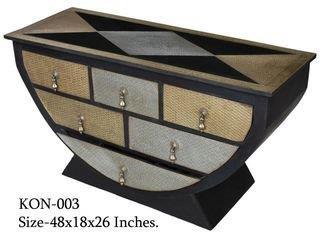 Desk - Wood and Stone, 48x18x26 Inches, Brown | Durable Material, Multiple Drawers, Easy Assembly, Space Saving