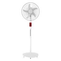Solar Pedestal Fans - Virgin Plastic, 12V DC 10W Motor, Max 1400 RPM, Timer Function | Adjustable Height, Oscillating, 5 Leaves Blade, LED Lights