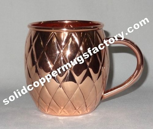 Metal Embossed Moscow Mule Copper Mug