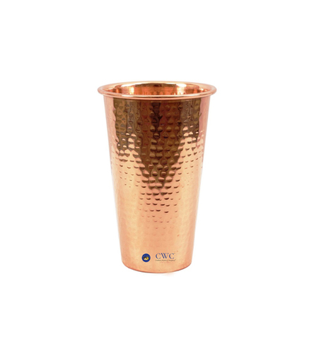 Pure Copper Hammer Big Size Glass Cup, 550 Ml