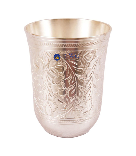 Flower Design Silver Plated Glass 250 Ml