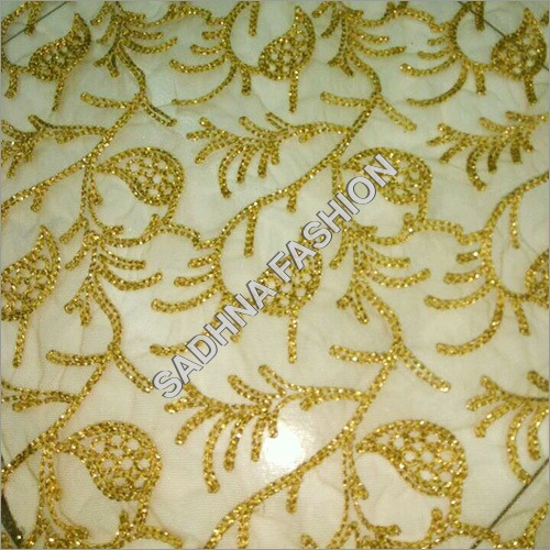 Designer Net Fabric - Net Material , Embroidered Texture Suitable for Versatile Clothing Applications and Elegant Fashion Designs