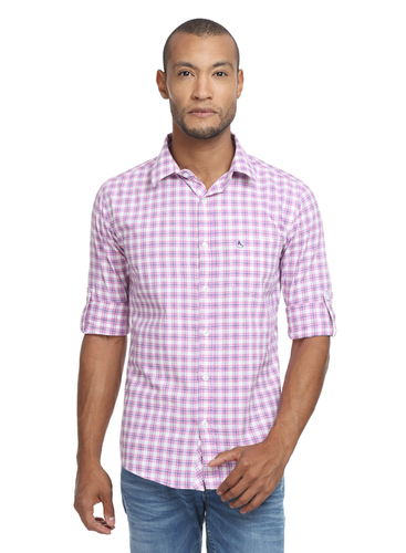 Pink Casual Checks Shirts Size: Medium