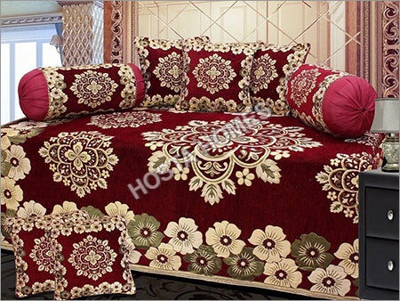 Attractive maroon Floral design Diwan Set