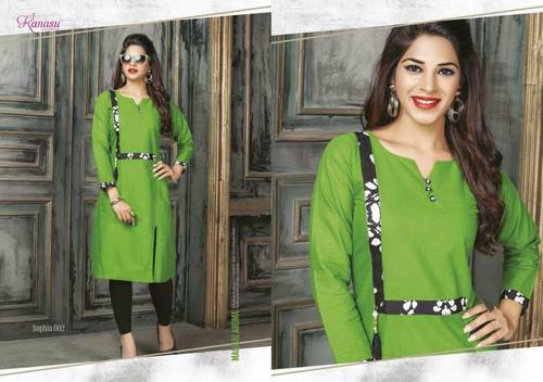 Green Printed Cotton Kurtis