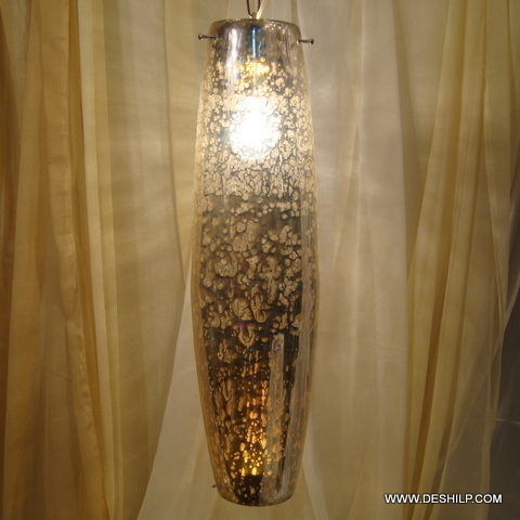 Golden Decorated Dome Shaped Glass Table Lamp