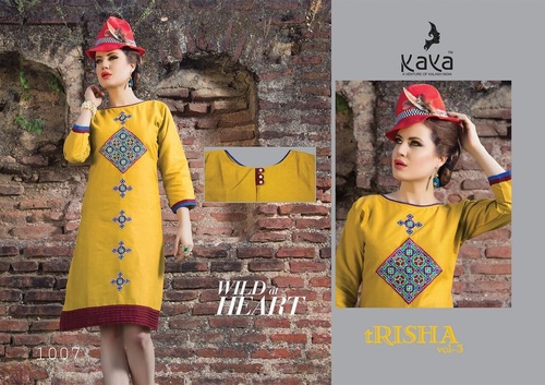 Yellow Cotton Kurtis