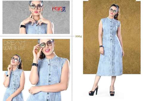 Sky Blue Denim Kurtis