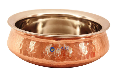 Steel Copper Handi Bowl 750 Ml Copper Exterior - Stainless Steel Interior Double Layered Keeps Food Warm