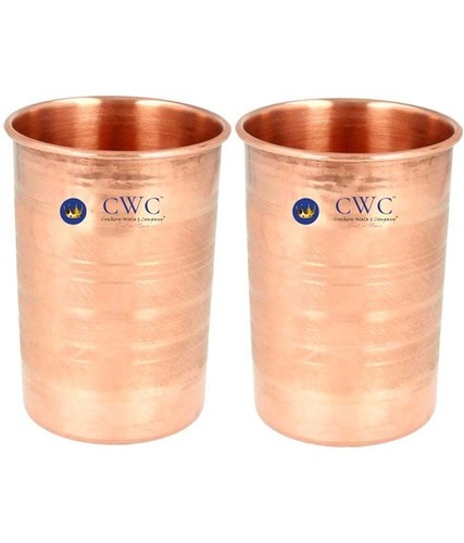 Pure Copper Glass Tumbler, Set Of 2, 300 Ml