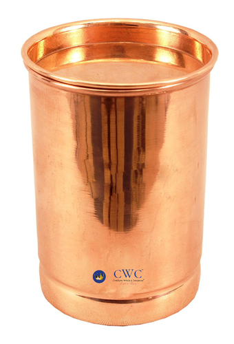 Handmade Copper Glass Cup With Copper Lid 300 Ml