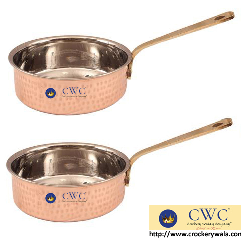 Steel Copper Set Of 1 Fry Pan 400 Ml With 1 Fry Pan 550 Ml