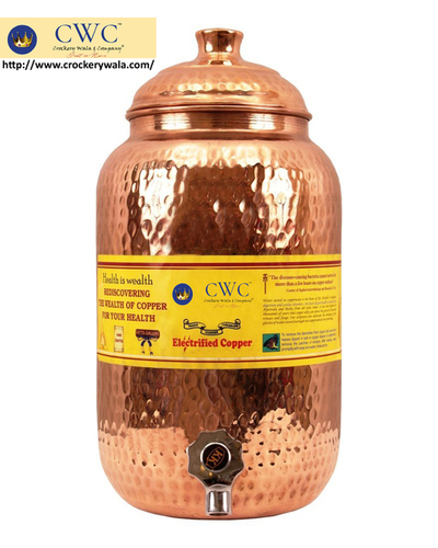 Hammered Copper Water Dispenser Pot Tank, 4500 Ml