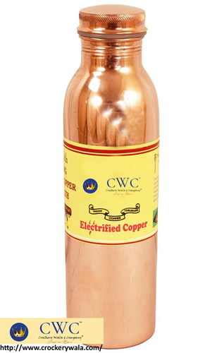 Handmade Leak Proof Copper Thermos Travel Bottle, 800ml - Polished Copper, Screw Top Lid, Durable, Travel Friendly