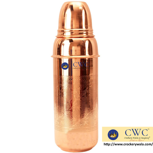 8.0" X 2.6" Handmade Copper Thermos Water Bottle