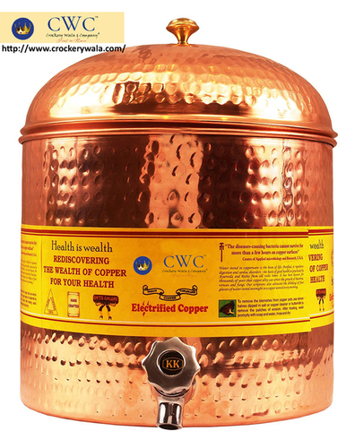 तांबे का पीटा हुआ बिना जोड़ों वाला लीक प्रूफ पानी वितरण करने वाला, 7000 मिलीलीटर