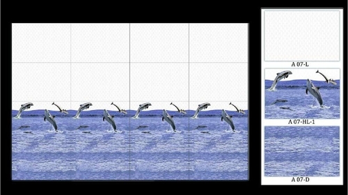300 x 200 Digital Wall Tiles - Ceramic, 300x200mm, Blue | Glossy Finish, Durable, Water Resistant, Easy Installation