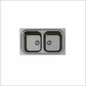 Cabinet 80-90 Moon - Stainless Steel 860x500 mm, Two Bowls 360x400 mm, Brushed Finish, 3.5 Inch Drain