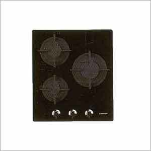 Kristal Series Steel Worktops - Tempered Glass, 60x50cm, Black, 7.5kW | Durable Steel, Three Gas Burners, Easy Cleaning, Heat Resistant