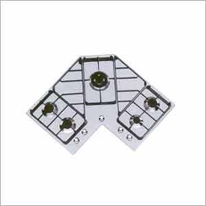 Angalore Steel Worktops - Stainless Steel, 75x75x5 cm, 4 Burners | Durable, Heat Resistant, Easy Clean, Mirror Polish Finish, Corner Fitting