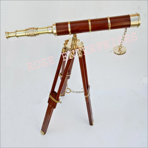 Nautical Vintage Brass Handicrafts Tripod Telescope