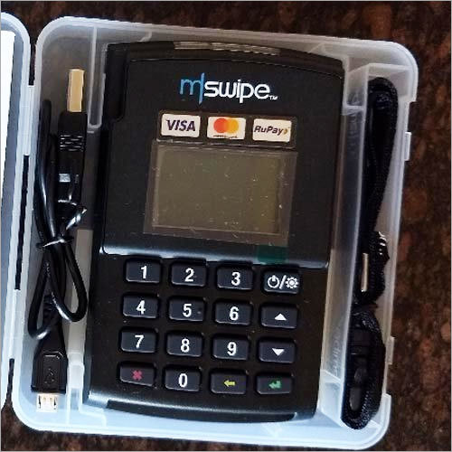 Card Swipe Machine - ABS Plastic 10x7x2 Cm, Rechargeable Battery, USB Cable, LCD Screen | Secure Payments, Fast Processing, Portable Design