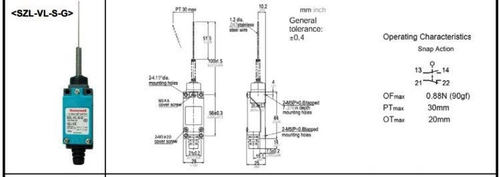 Honeywell Limit Switch SZL-VL-S-G