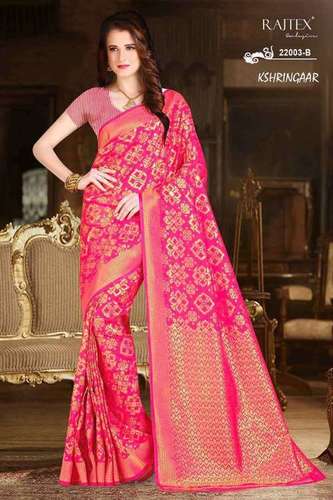 Traditional Sarees - Silk, Pink, 54 Designs | Lightweight, Soft Texture, Vibrant Colors, Fine Finish