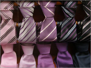 Seven Fold Ties - Silk, 58" x 3.5" | Elegant Design, Perfect Knot, Classic Striped Pattern