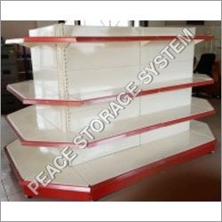 White And Red Departmental Store Racks