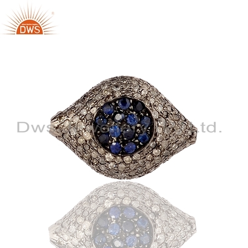 Gemstone Pave Diamond Evil Eye Finding