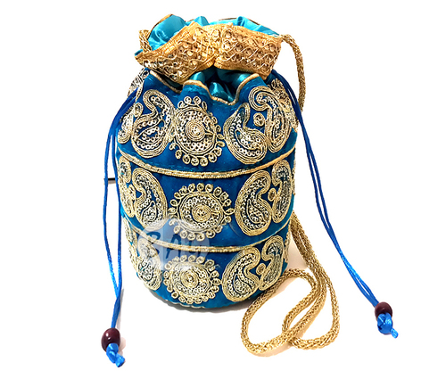 Potli Bag - Velvet, 8x7x4 Inches, Assorted Color | Drawstring Closure For Stylish Storage And Easy Access
