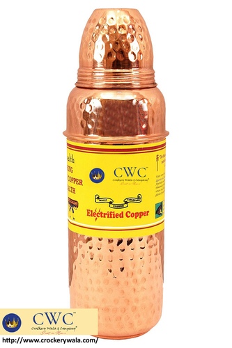 Hammered Thermos Design Copper Bottle, 700 Ml